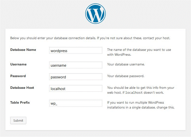 install wordpress for create first wp website